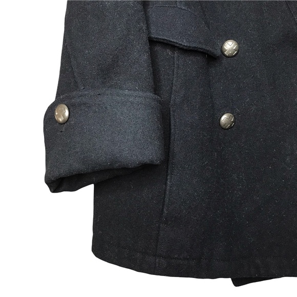 Anthropologie Celestial Deep Navy Pea Coat Jacket Wool Blend Button Fron… - Picture 7 of 16
